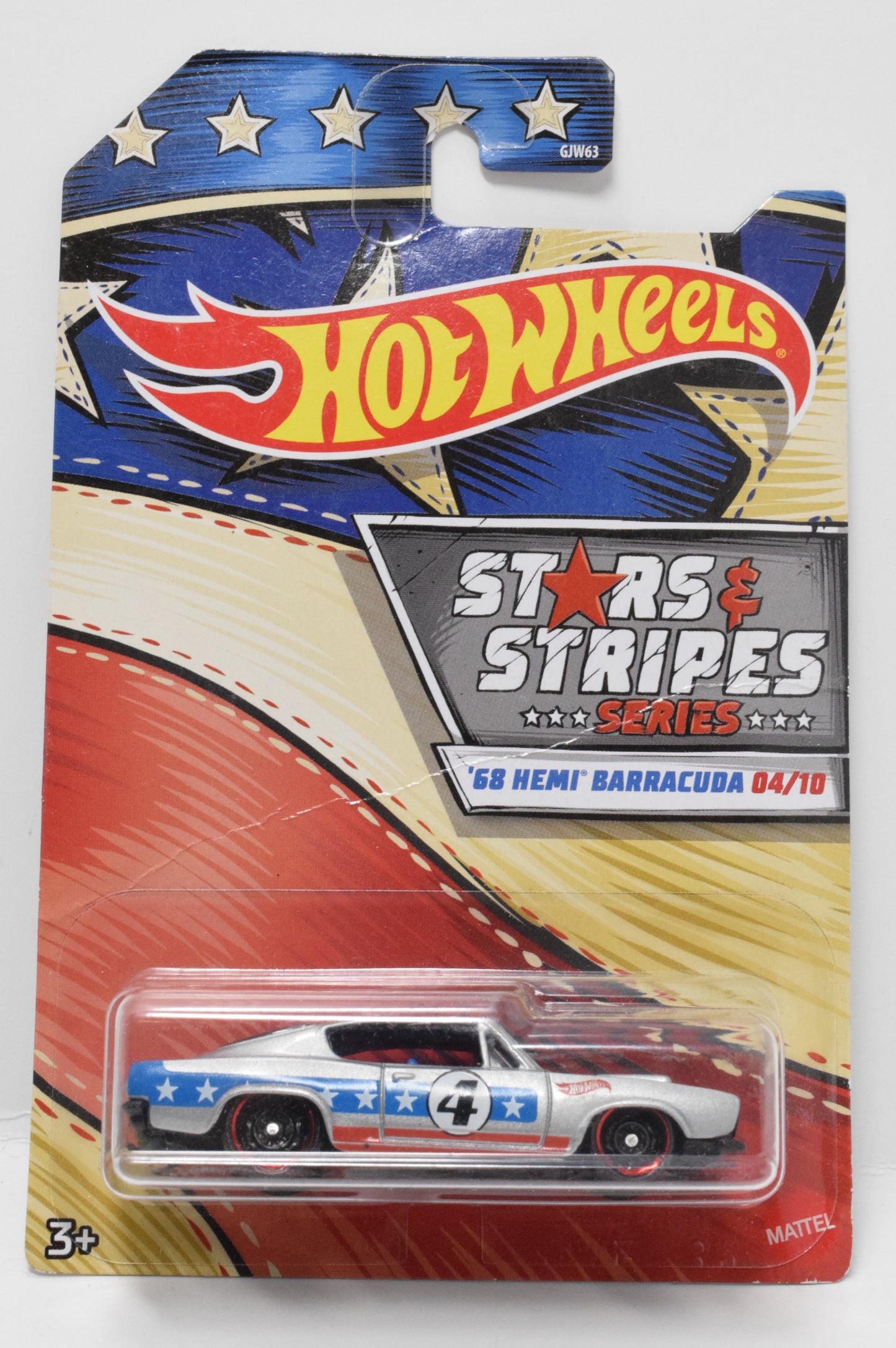 Hot Wheels 68 Hemi Barracuda 4/10 Diecast Car Stars and Stripes Series New