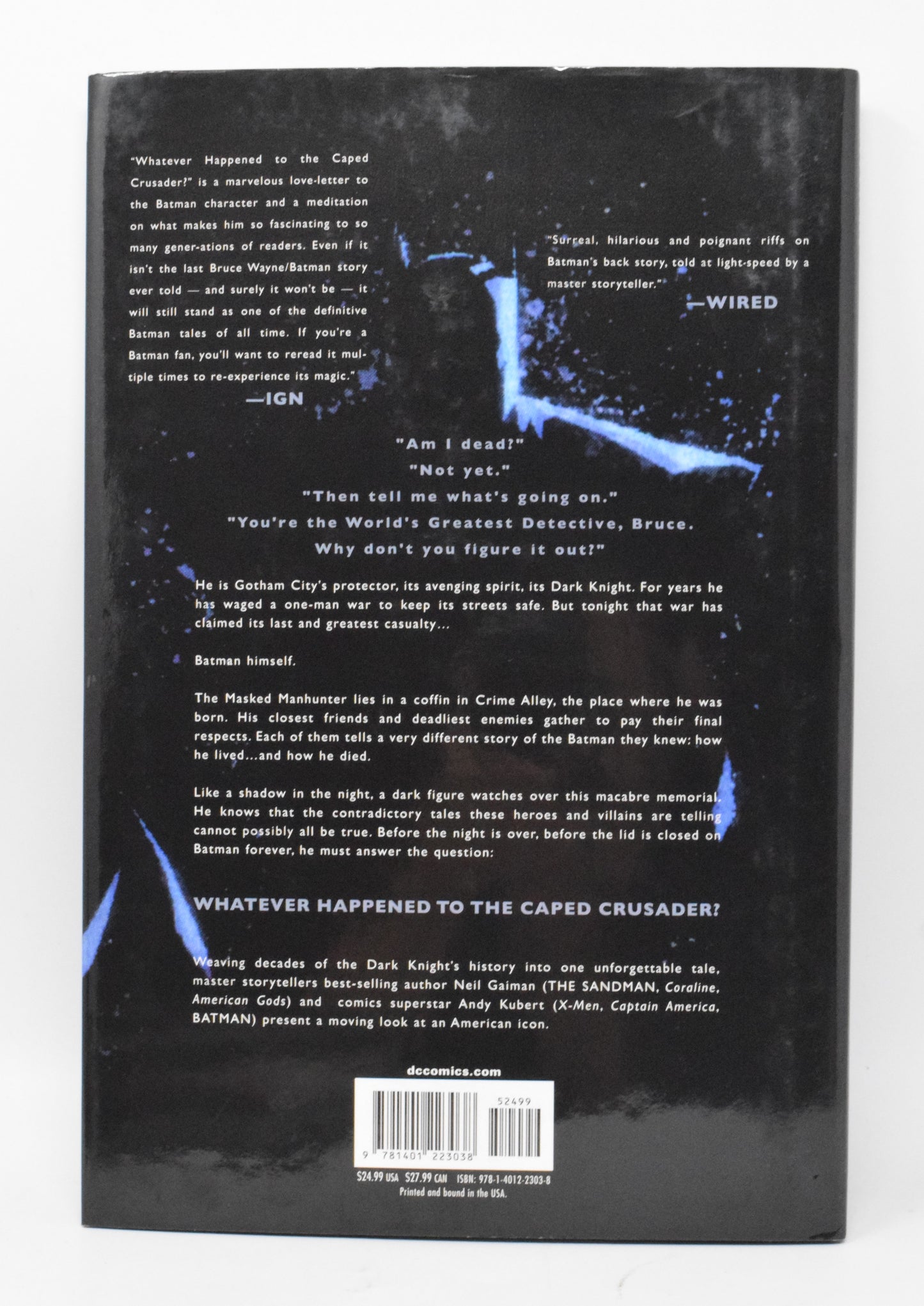 Batman Whatever Happened To The Caped Crusader Deluxe HC DC 2009 NM Neil Gaiman