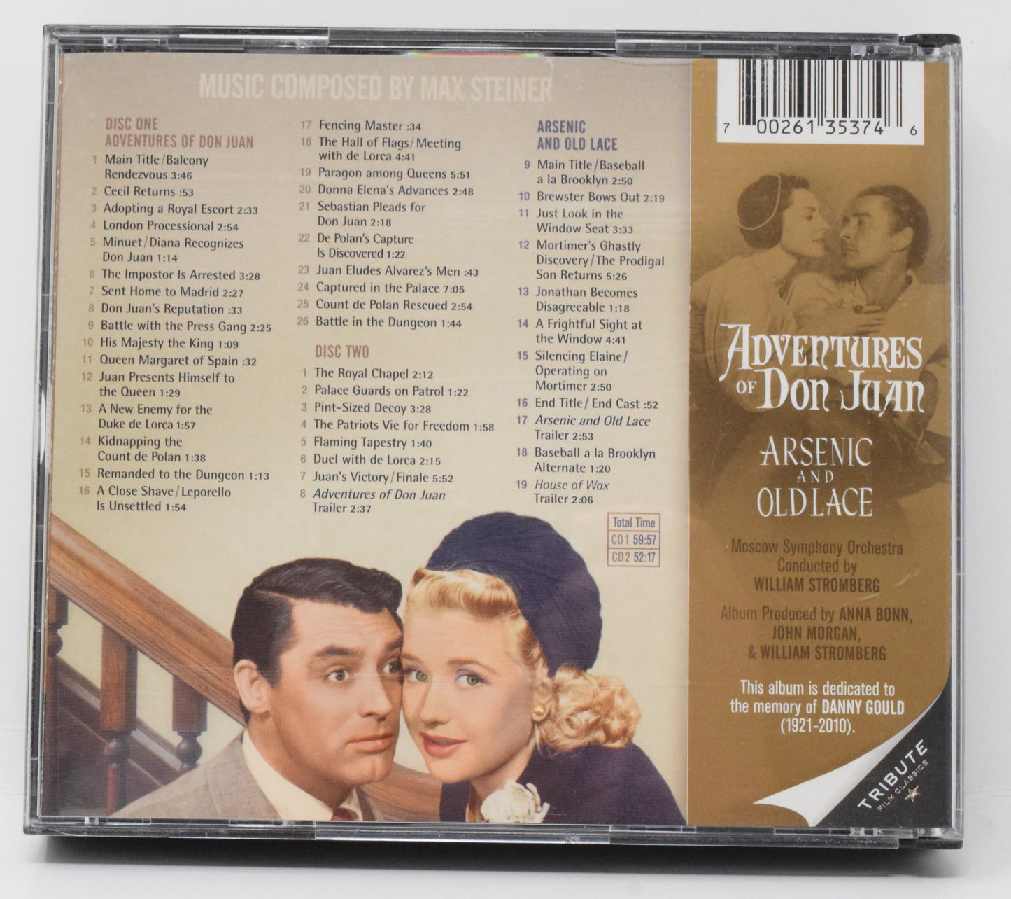 Adventures Of Don Juan Arsenic And Old Lace Soundtrack CD Max Steiner 2 Disc