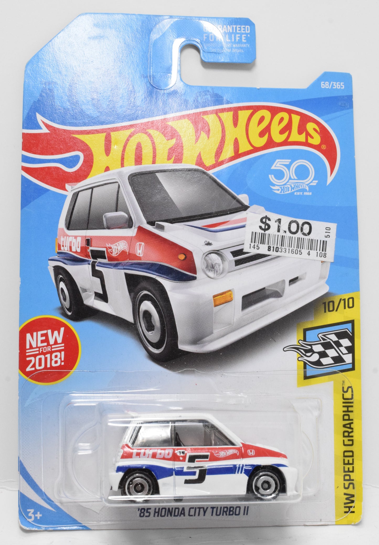 Hot Wheels 85 Honda City Turbo II HW Speed Graphics DieCast Car 10/10 68 New