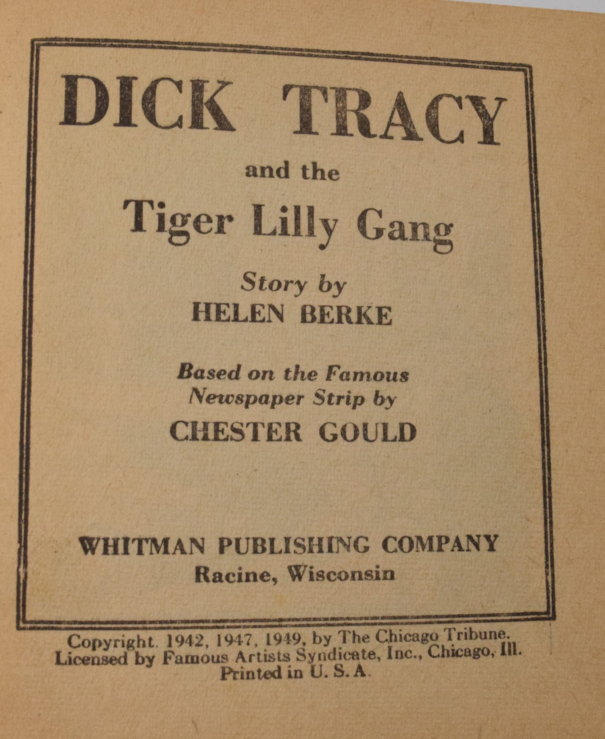 Dick Tracy And The Tiger Lilly Gang 1460 Better Little Book Whitman 1945 FN - Golden Apple Comics