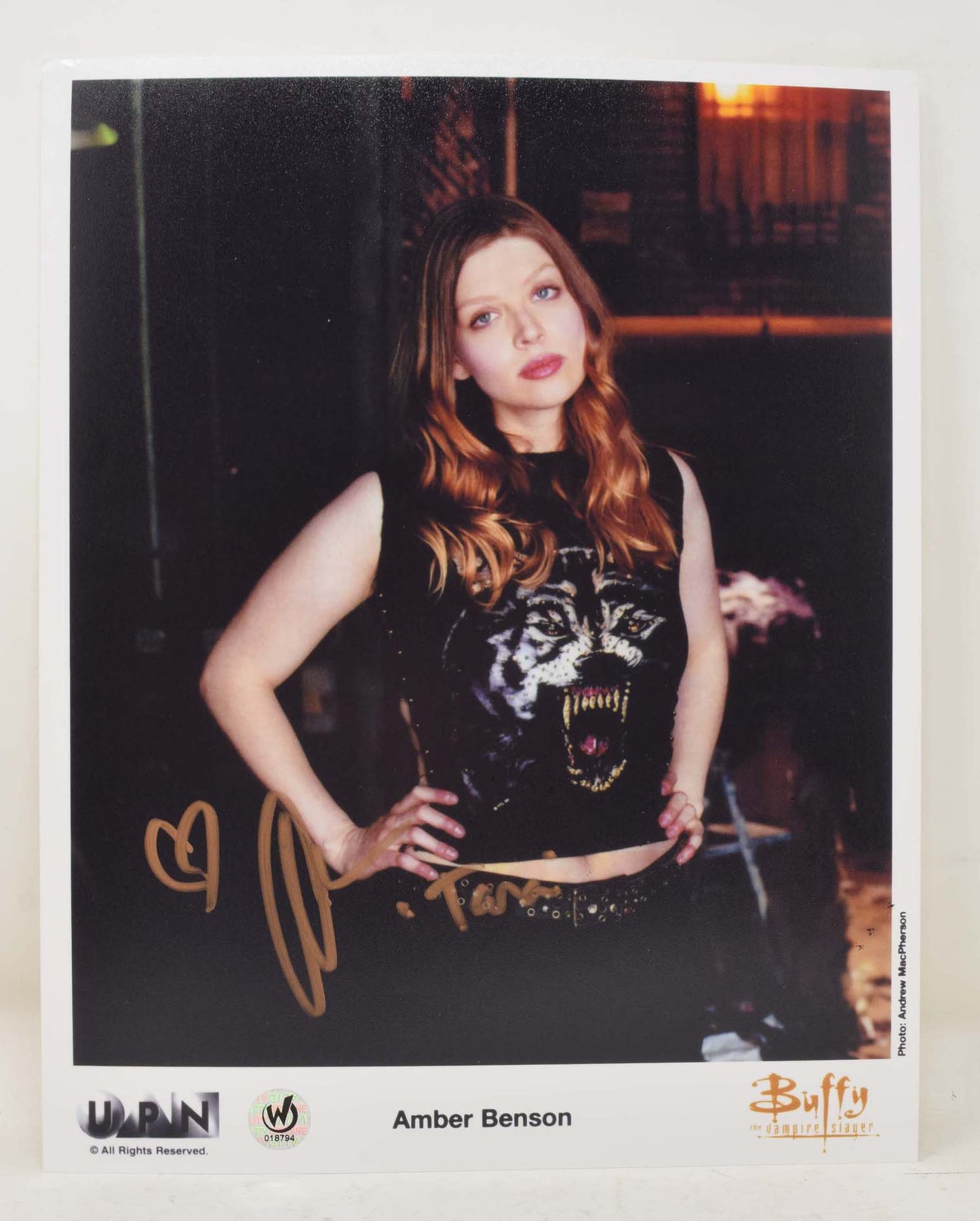 Amber Benson Buffy the Vampire Slayer Signed 8 x 10 Photo COA