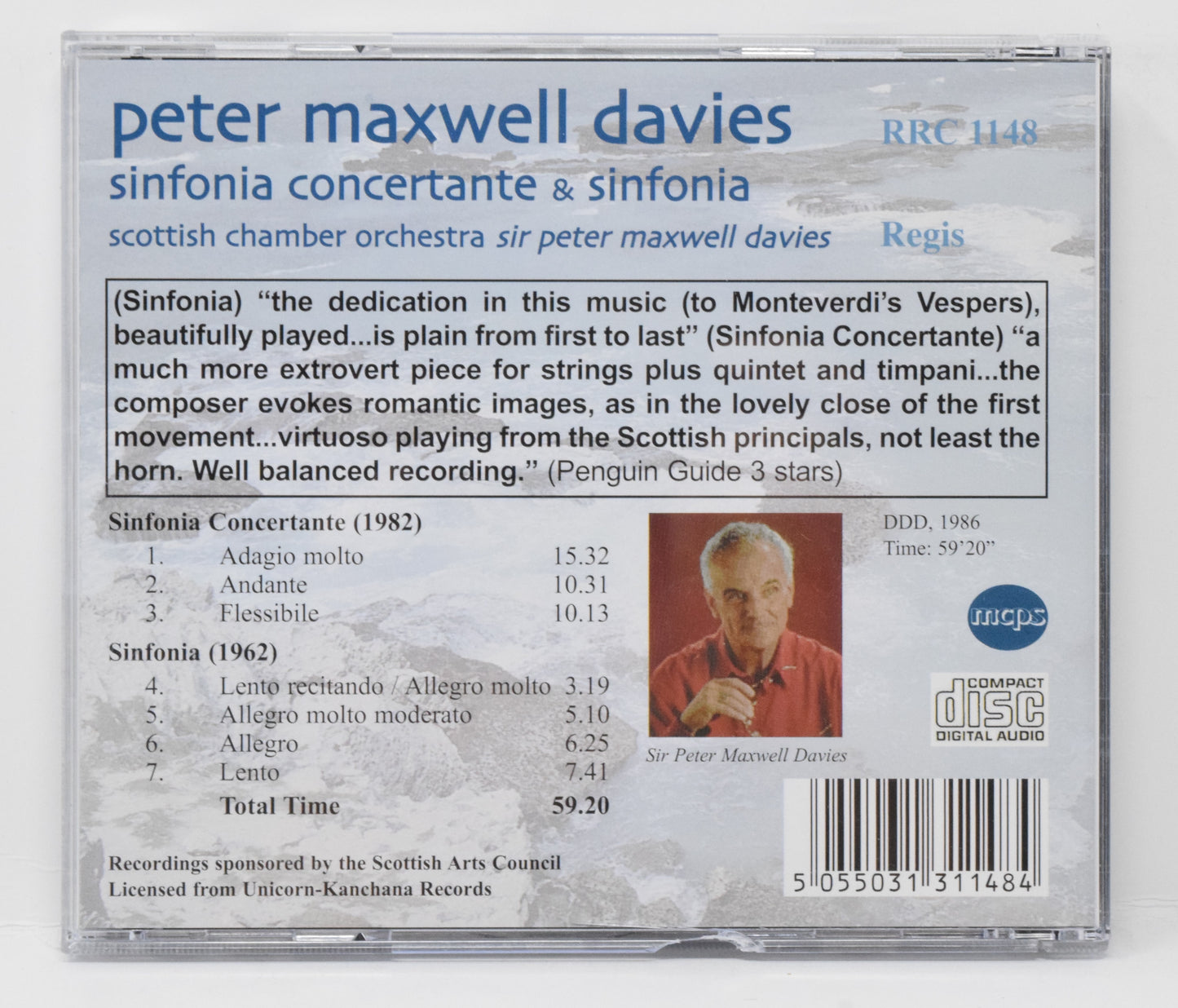 Peter Maxwell Davies Sinfonia Concerante CD Scottish Chamber Orchestra