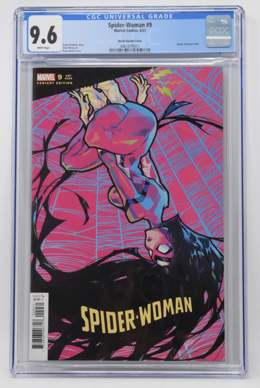 Spider-Woman 9 Marvel 2021 CGC 9.6 1:25 Rose Besch Variant GGA