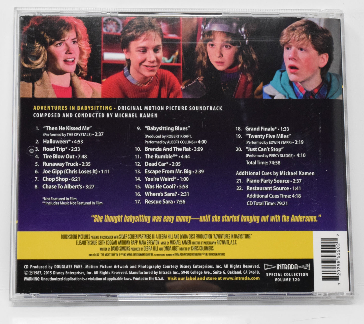 Adventures In Babysitting Soundtrack CD Michael Kamen Intrada