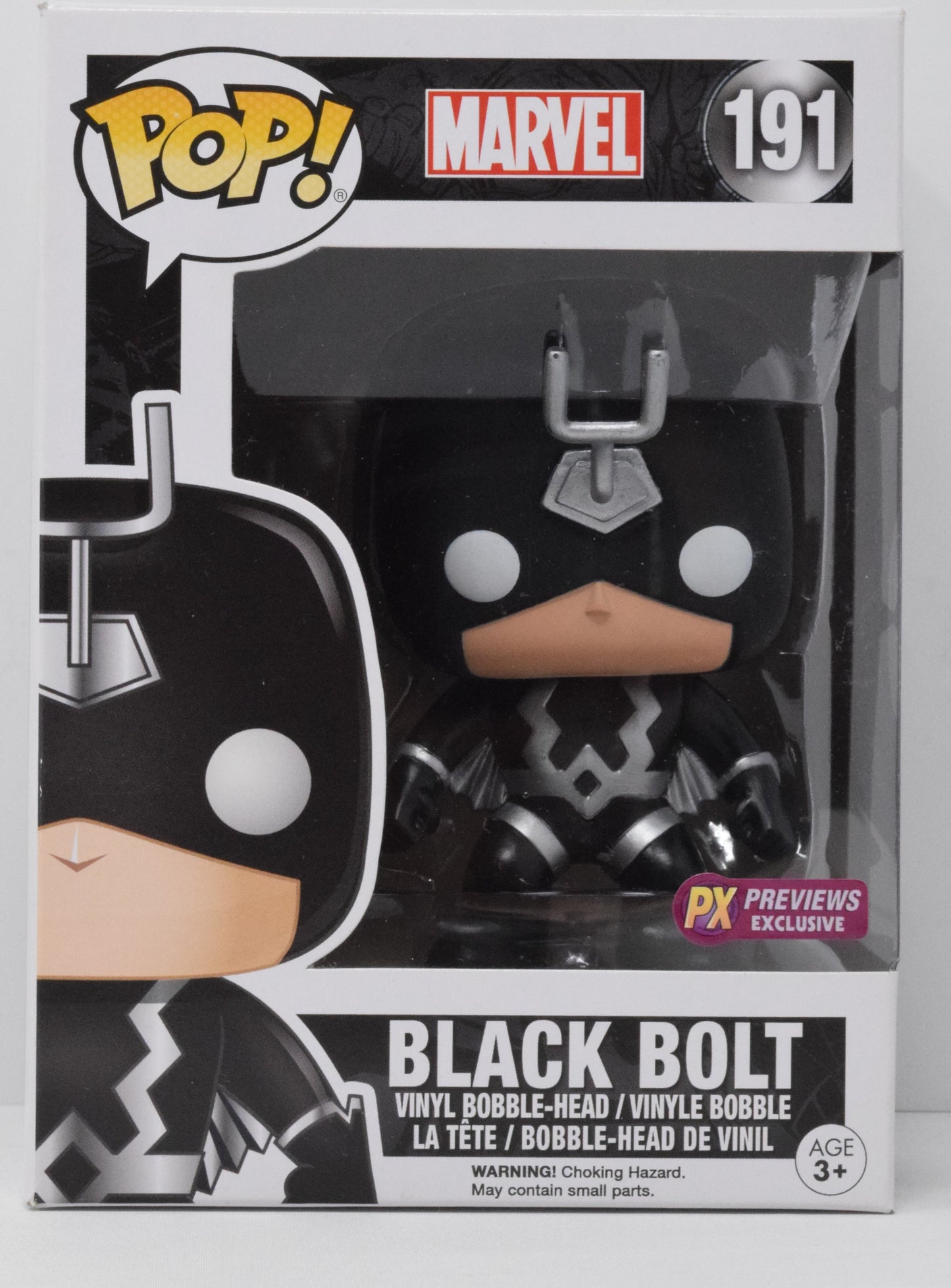 Black Bolt Silver Inhumans Marvel Funko Pop 191 Figure PX Previews New