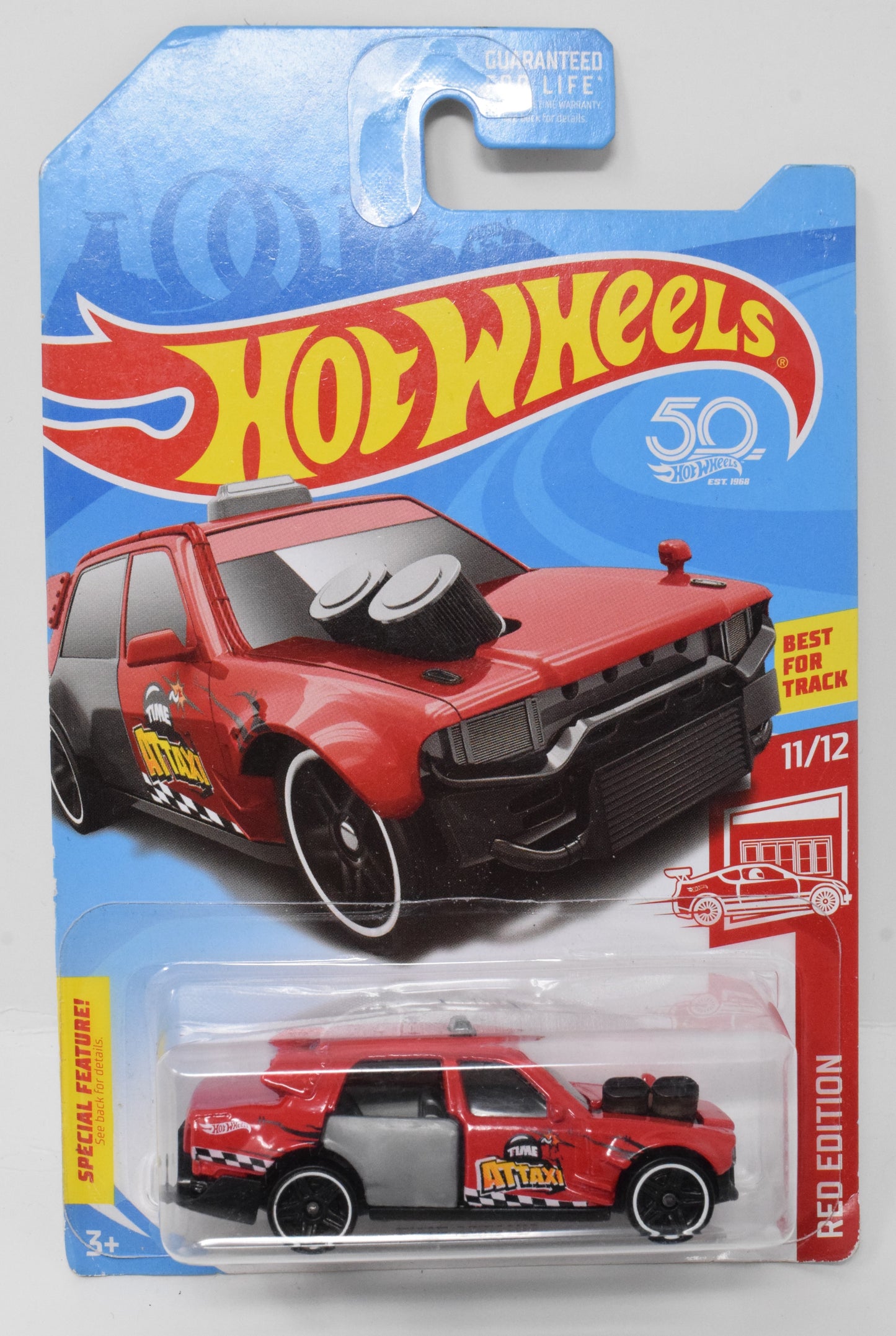 Hot Wheels Time ATTAXI Special Feature DieCast Car Red Edition 11/12 New
