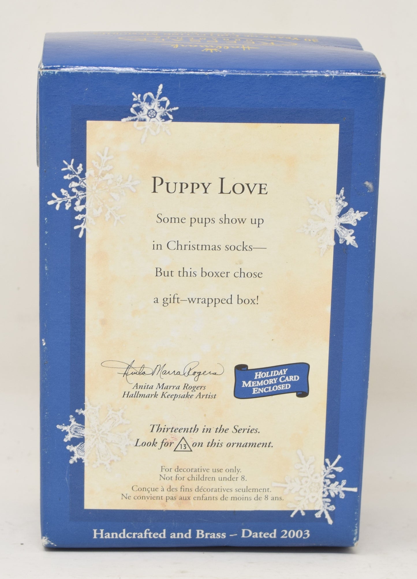 Hallmark Keepsake Ornament Puppy Love Boxer Dog Christmas Tree 2003 NIB