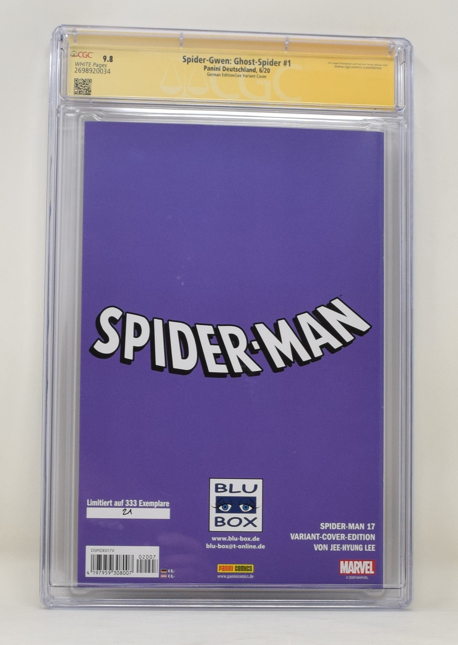 Spider-Gwen Ghost-Spider #1 Remarked Jeehyung Lee CGC SS 9.8 Marvel 20 ...