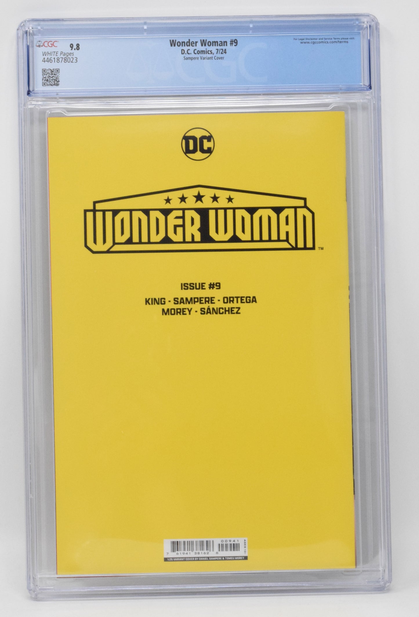 Wonder Woman 9 DC 2024 CGC 9.8 1:25 Daniel Sampere Virgin Variant GGA