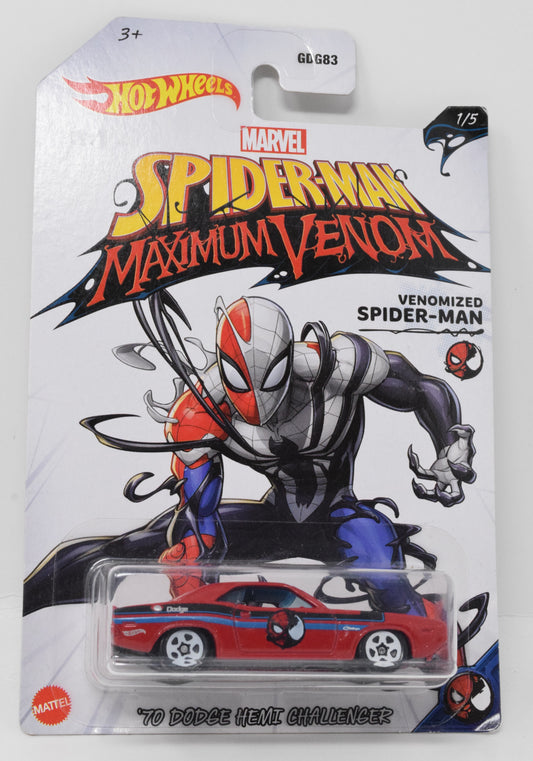 Hot Wheels 70 Dodge Hemi Challenger Venom DieCast Car SpiderMan 1/5 New