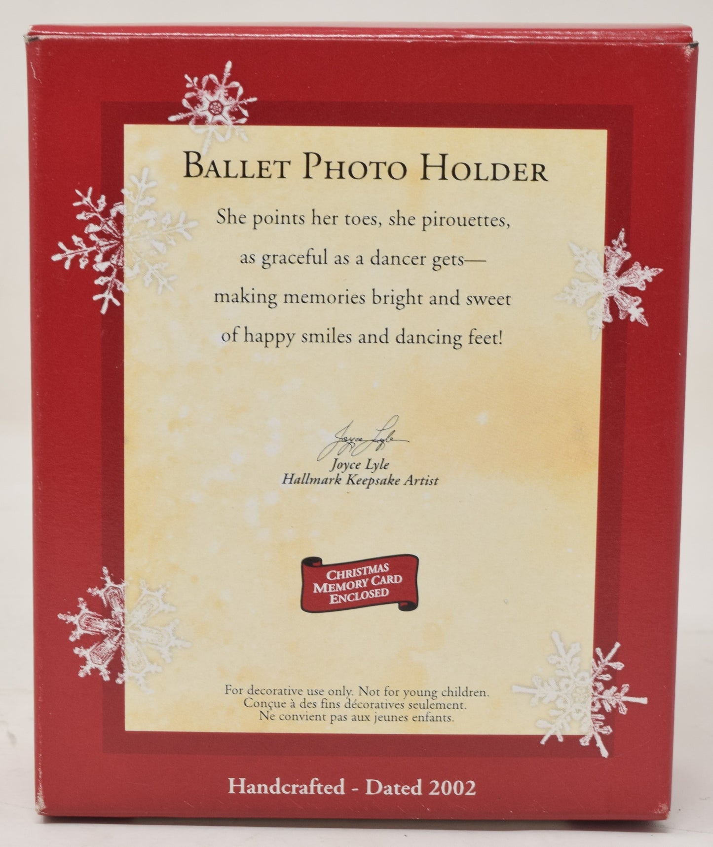 Hallmark Keepsake Ornament Ballet Photo Holder Christmas Tree 2002 NIB