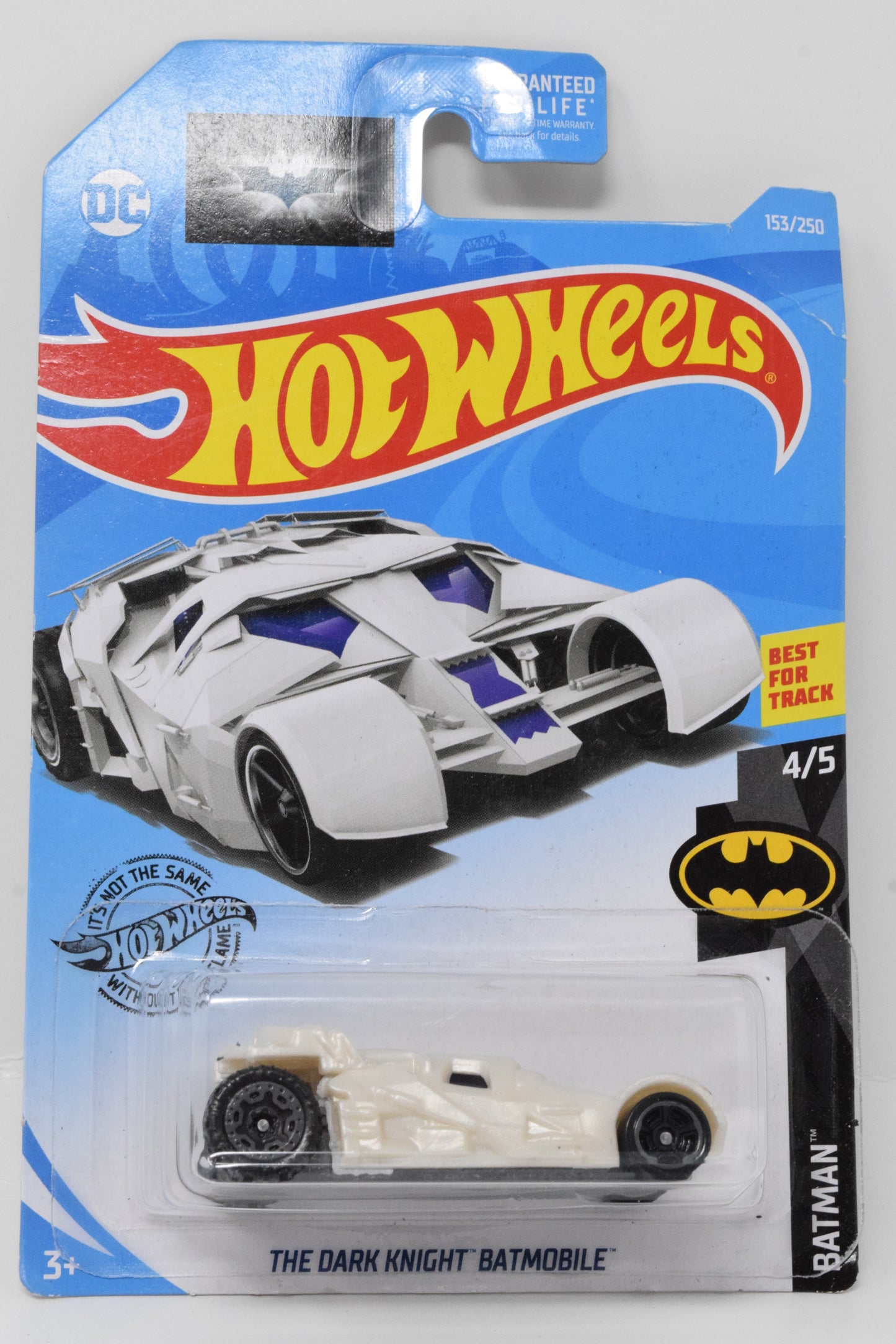 Hot Wheels Dark Knight BatMobile White DC DieCast Car 4/5 153 New