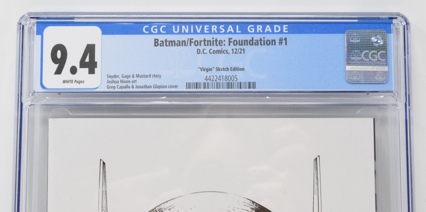 Batman Fortnite Foundation 1 DC 2021 CGC 9.6 Greg Capullo Virgin Synder Signed