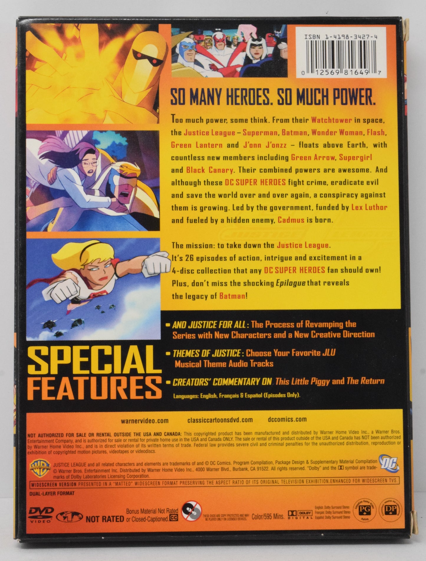 Justice League Unlimted Season One DVD 2G Episodes on 4 Discs