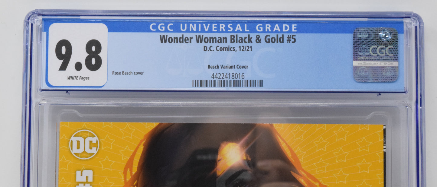 Wonder Woman Black & Gold 5 DC 2021 CGC 9.8 1:25 Rose Besch Variant GGA