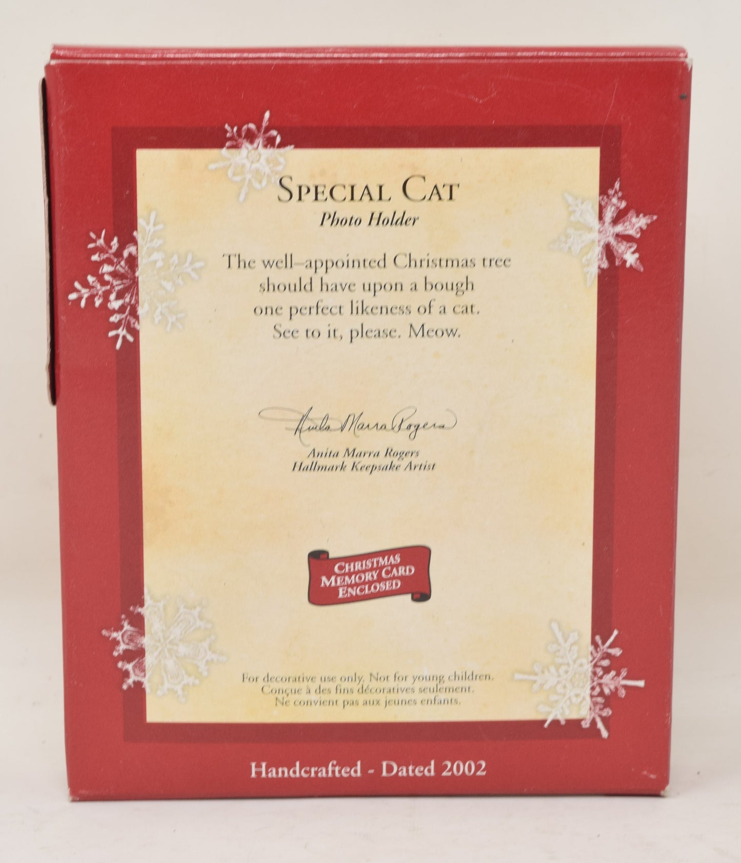 Hallmark Keepsake Ornament Special Cat Photo Frame Christmas Tree 2002 NIB