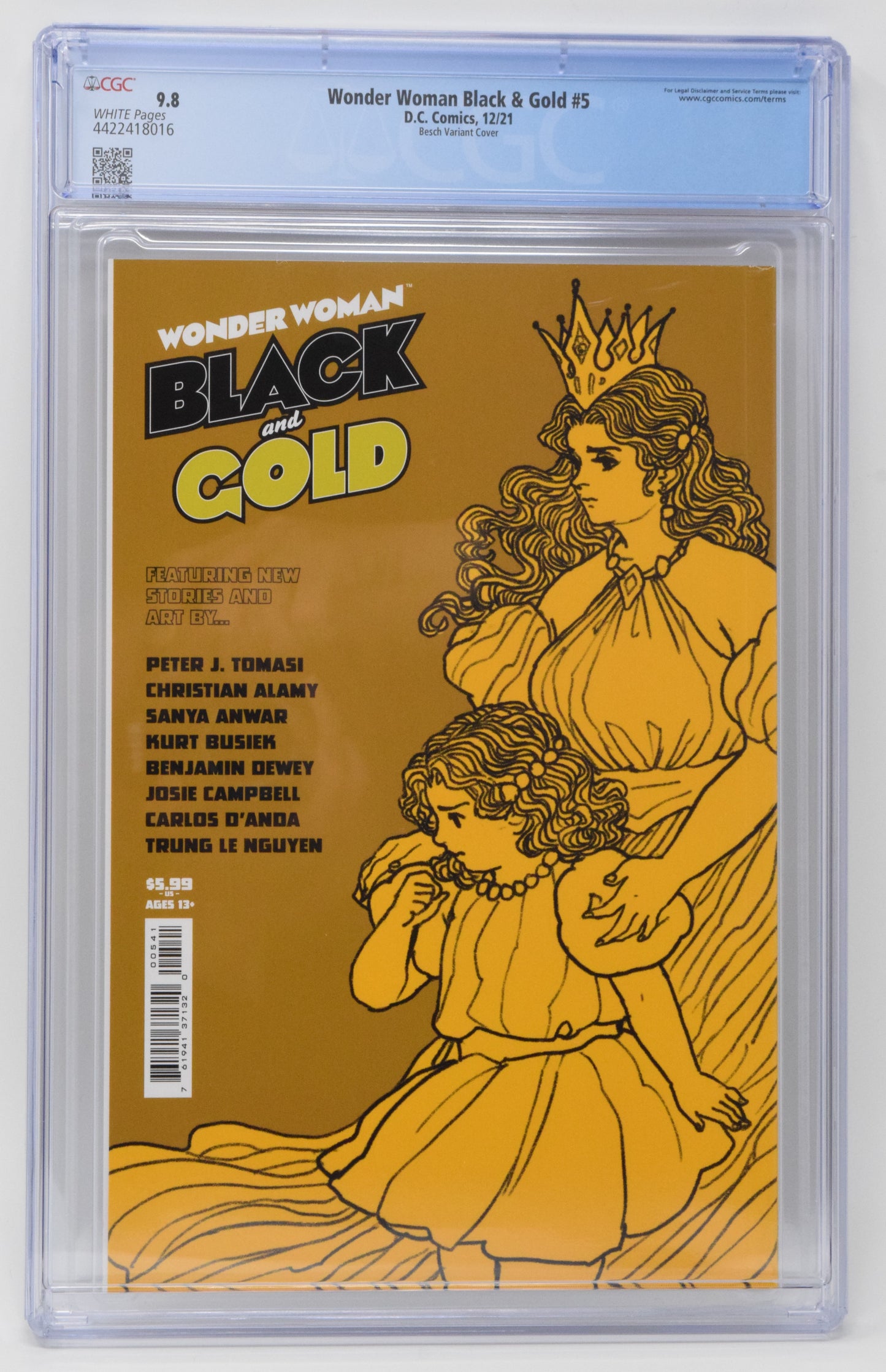 Wonder Woman Black & Gold 5 DC 2021 CGC 9.8 1:25 Rose Besch Variant GGA