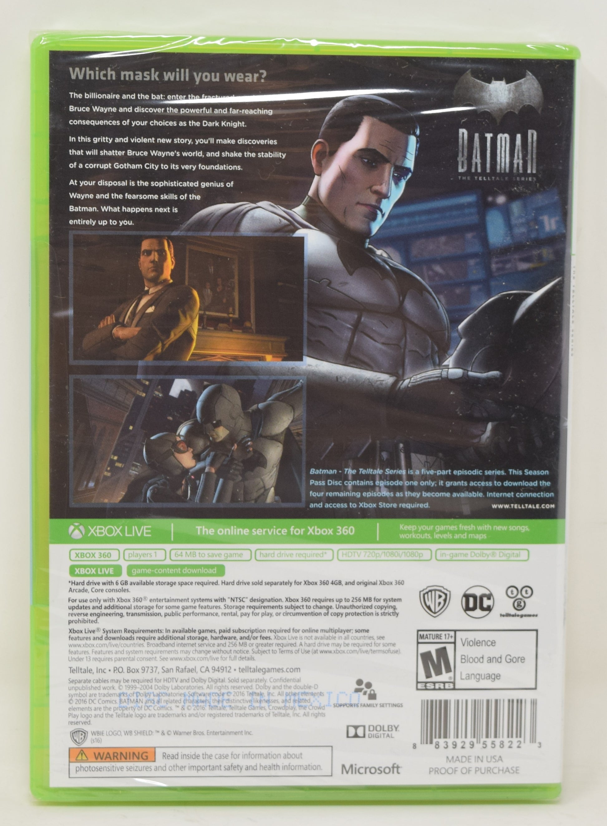 Batman The Telltale Series XBOX 360 New – Golden Apple Comics