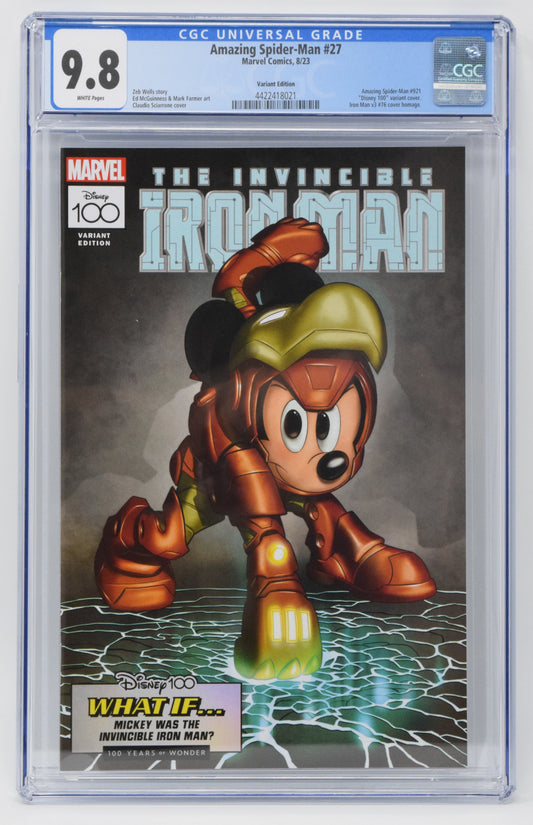 Amazing Spider-Man 27 Marvel 2023 CGC 9.8 Disney Iron Man Mickey Mouse Variant