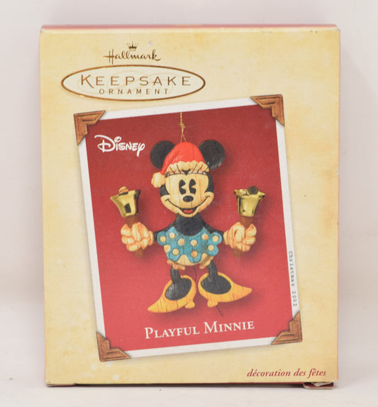 Hallmark Keepsake Ornament Disney Playful Minnie Mouse Christmas Tree 2002 NIB