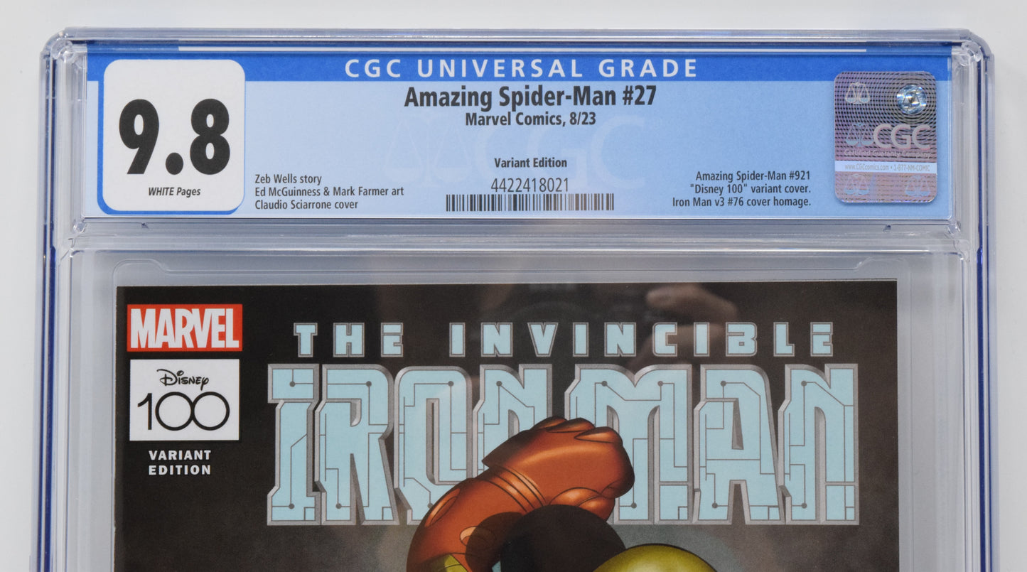 Amazing Spider-Man 27 Marvel 2023 CGC 9.8 Disney Iron Man Mickey Mouse Variant