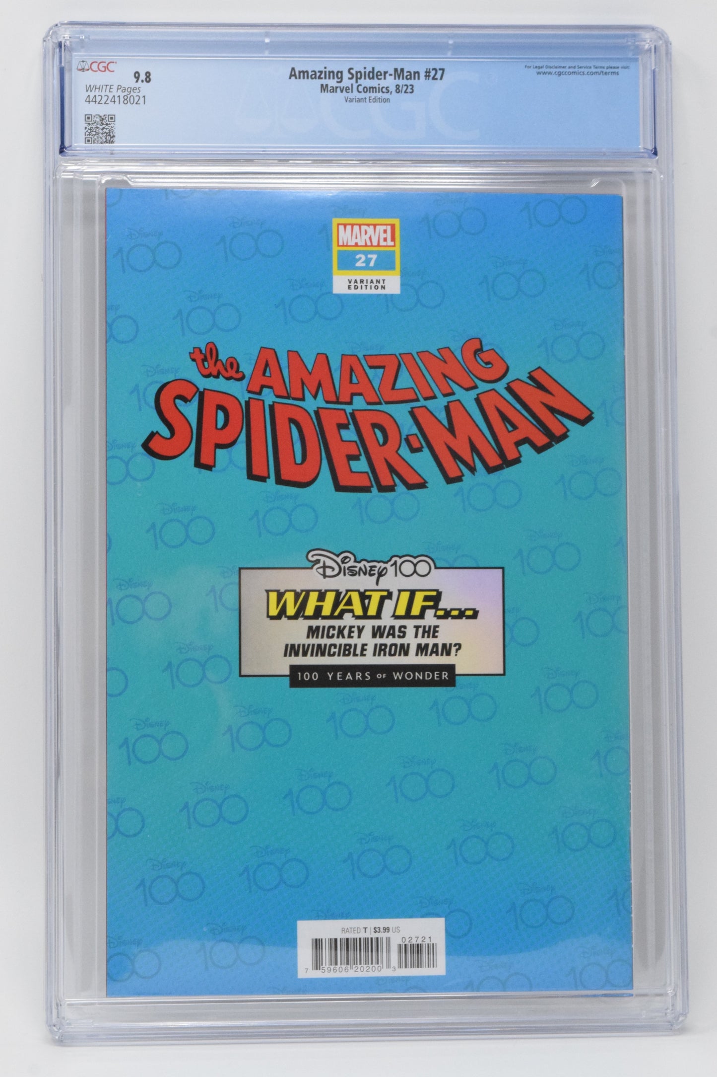 Amazing Spider-Man 27 Marvel 2023 CGC 9.8 Disney Iron Man Mickey Mouse Variant