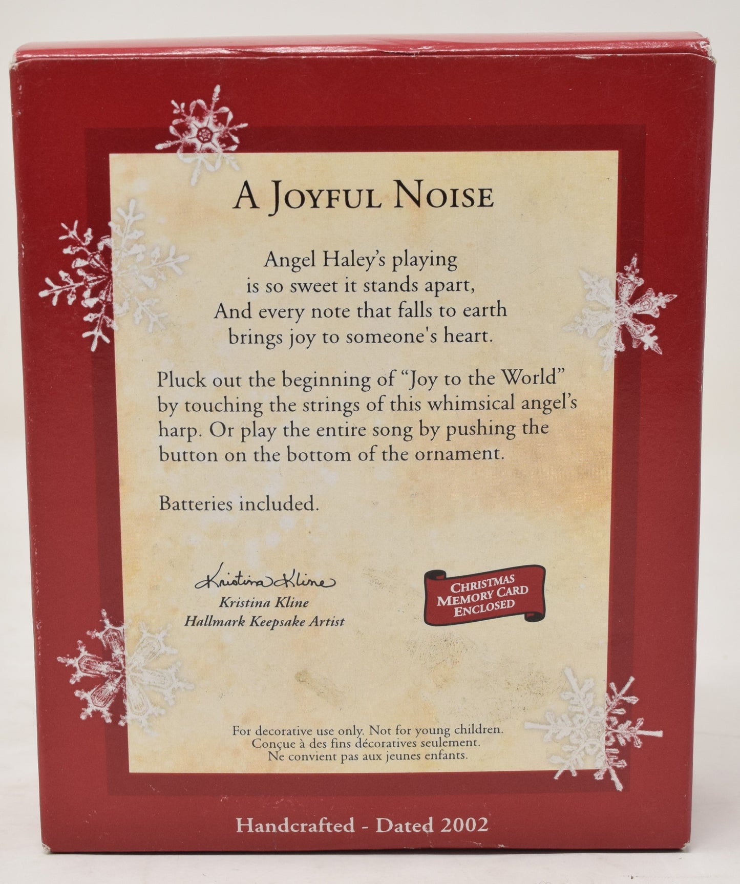 Hallmark Keepsake Ornament A Joyful Noise Harp Christmas Tree 2003 NIB