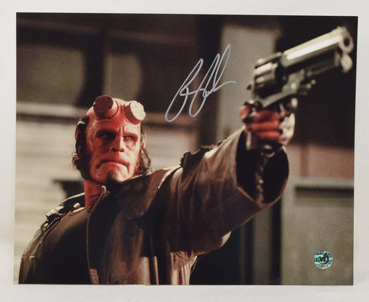Ron Perlman Hellboy with Gun Signed 8 x 10 Photo COA