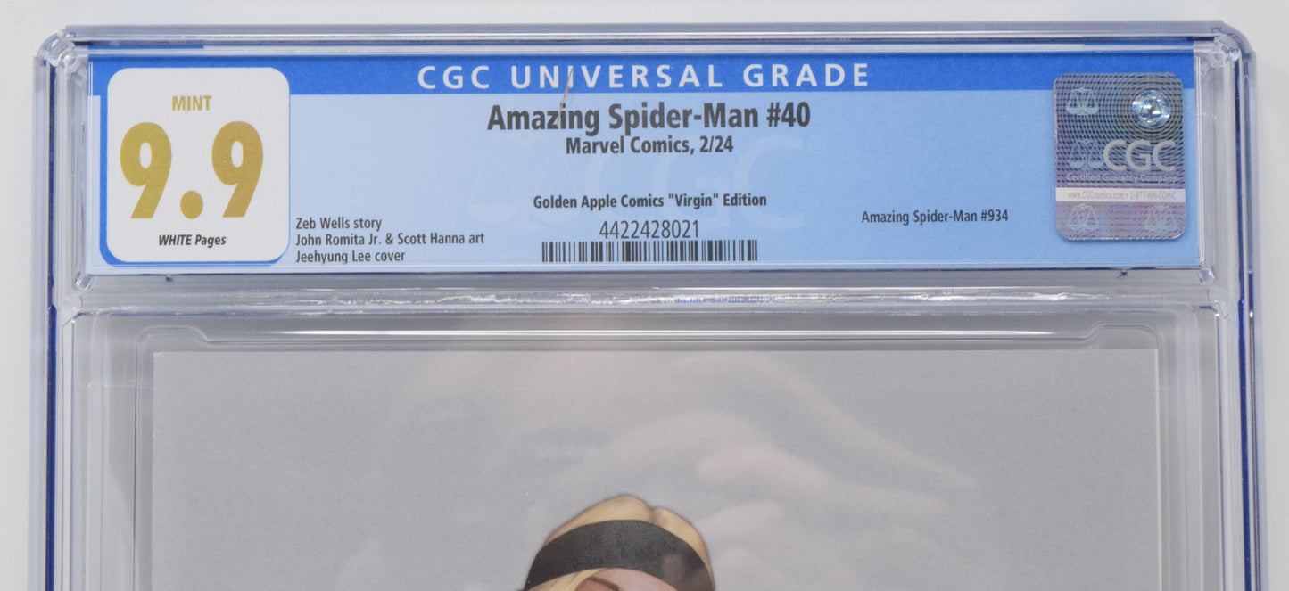 Amazing Spider-Man 40 Marvel 2023 CGC 9.9 Jeehyung Lee Virgin Variant