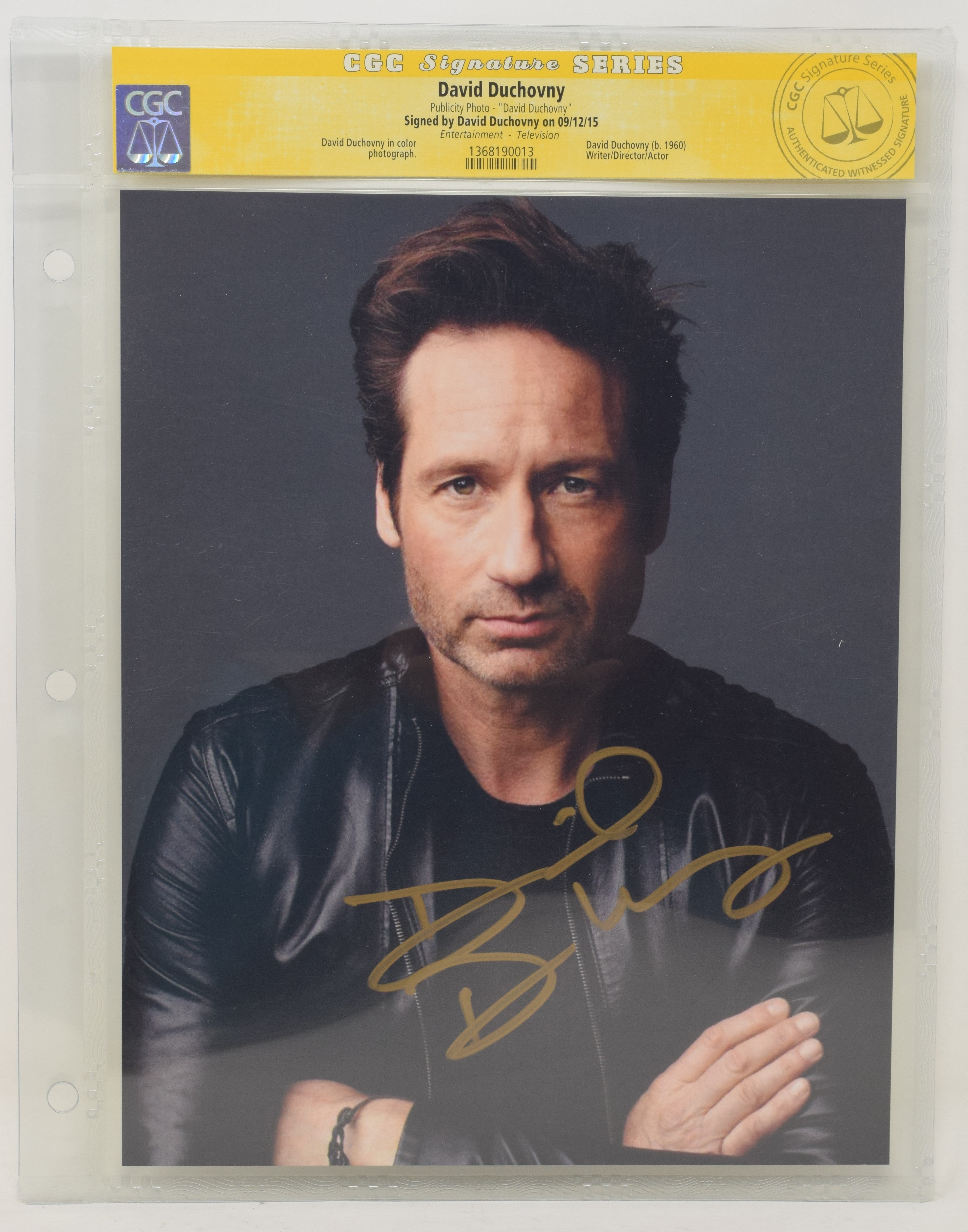 David Duchovny Fox Mulder X-Files Bust Leather Jacket Signed 8 x