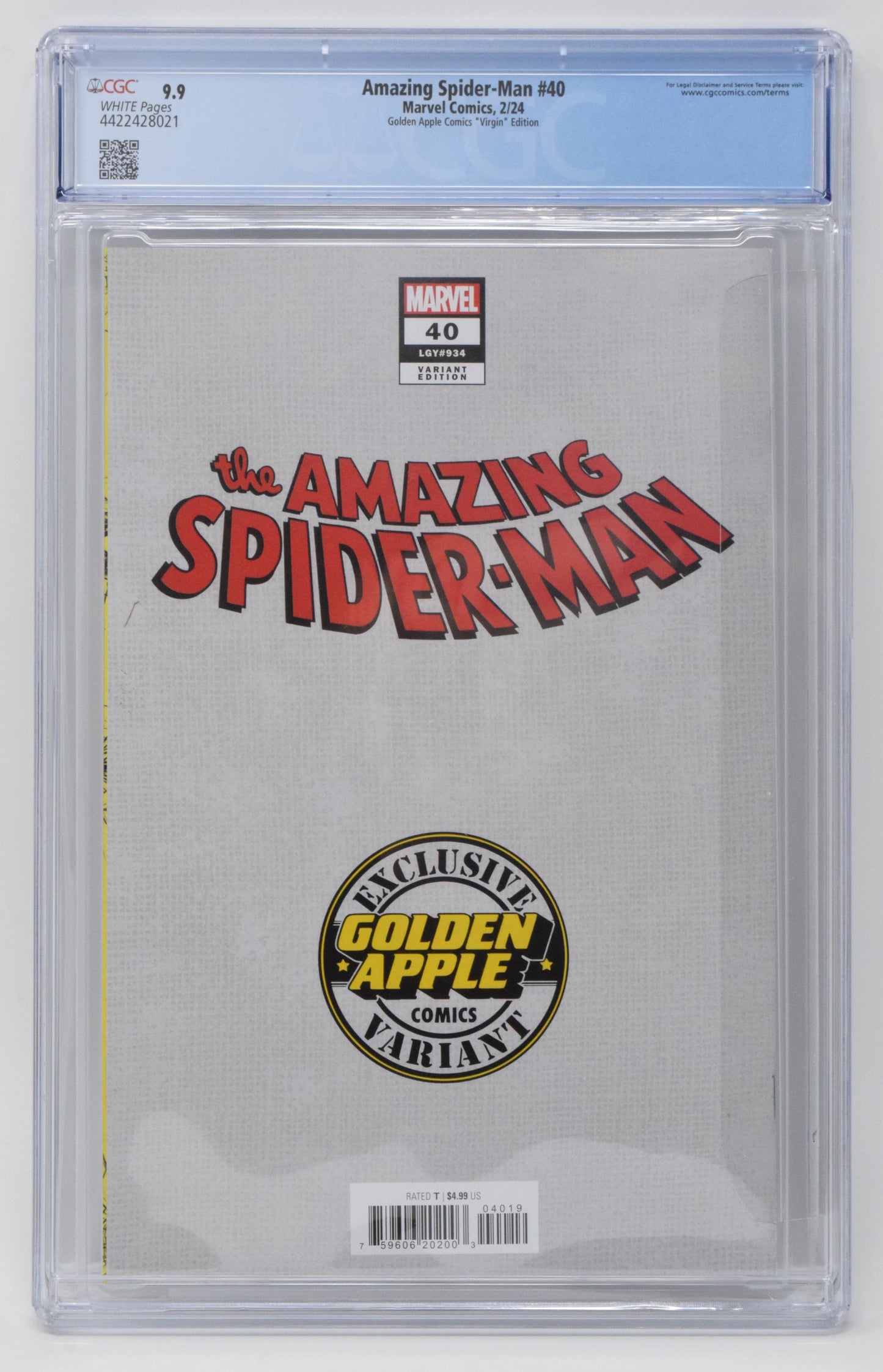 Amazing Spider-Man 40 Marvel 2023 CGC 9.9 Jeehyung Lee Virgin Variant