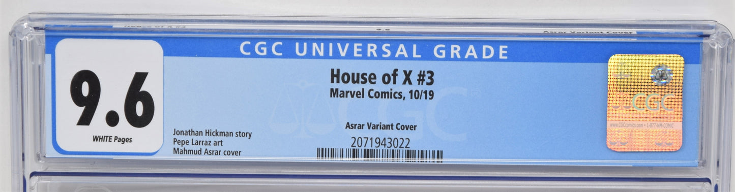 House Of X 3 Marvel 2019 CGC 9.6 Mahmud Asrar Variant