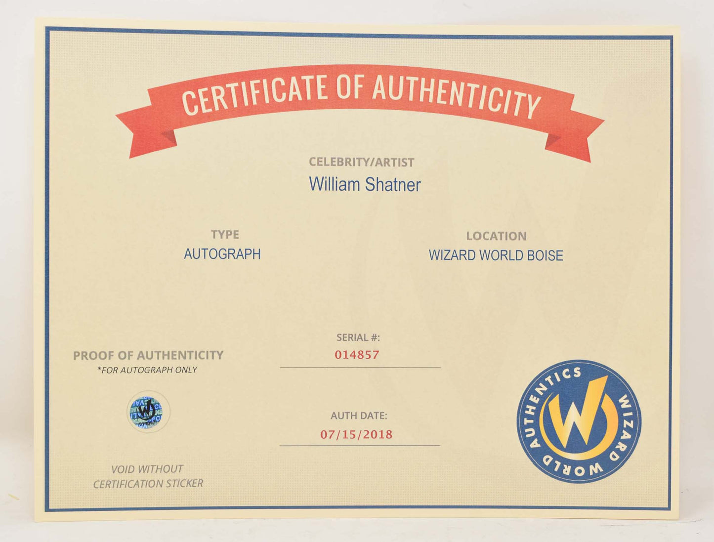 Willian Shatner Star Trek Signed Photo 8 x 10 COA