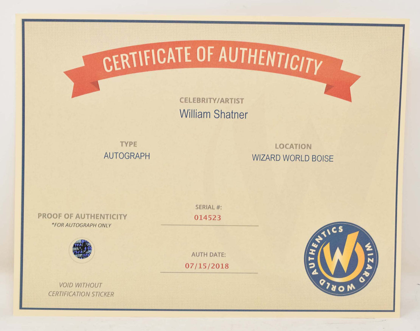 William Shatner Negotiator Signed Photo 8 x 10 COA