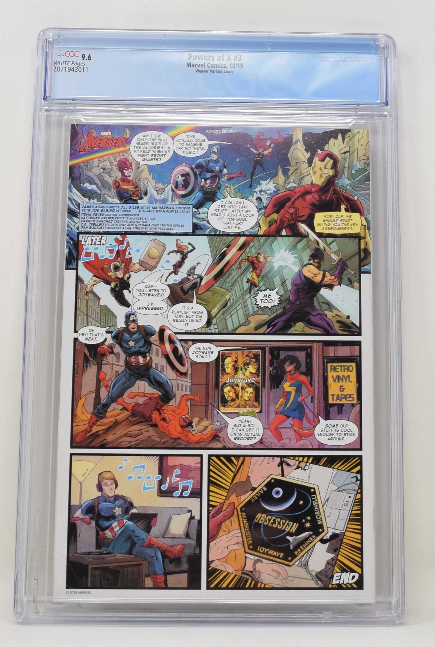 Powers Of X 3 Marvel 2019 CGC 9.6 Dustin Weaver Character Variant