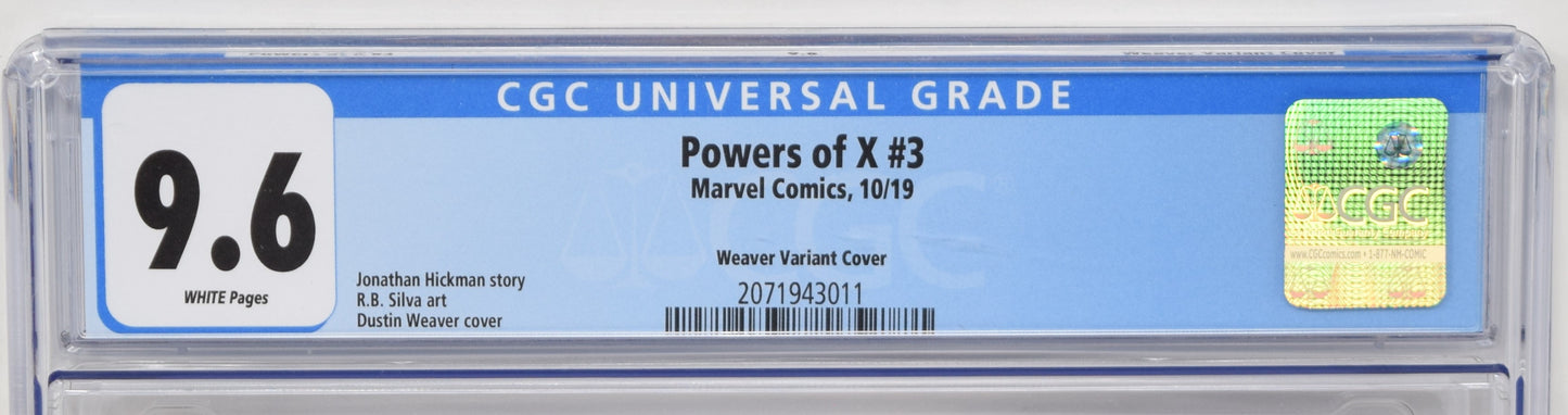 Powers Of X 3 Marvel 2019 CGC 9.6 Dustin Weaver Character Variant