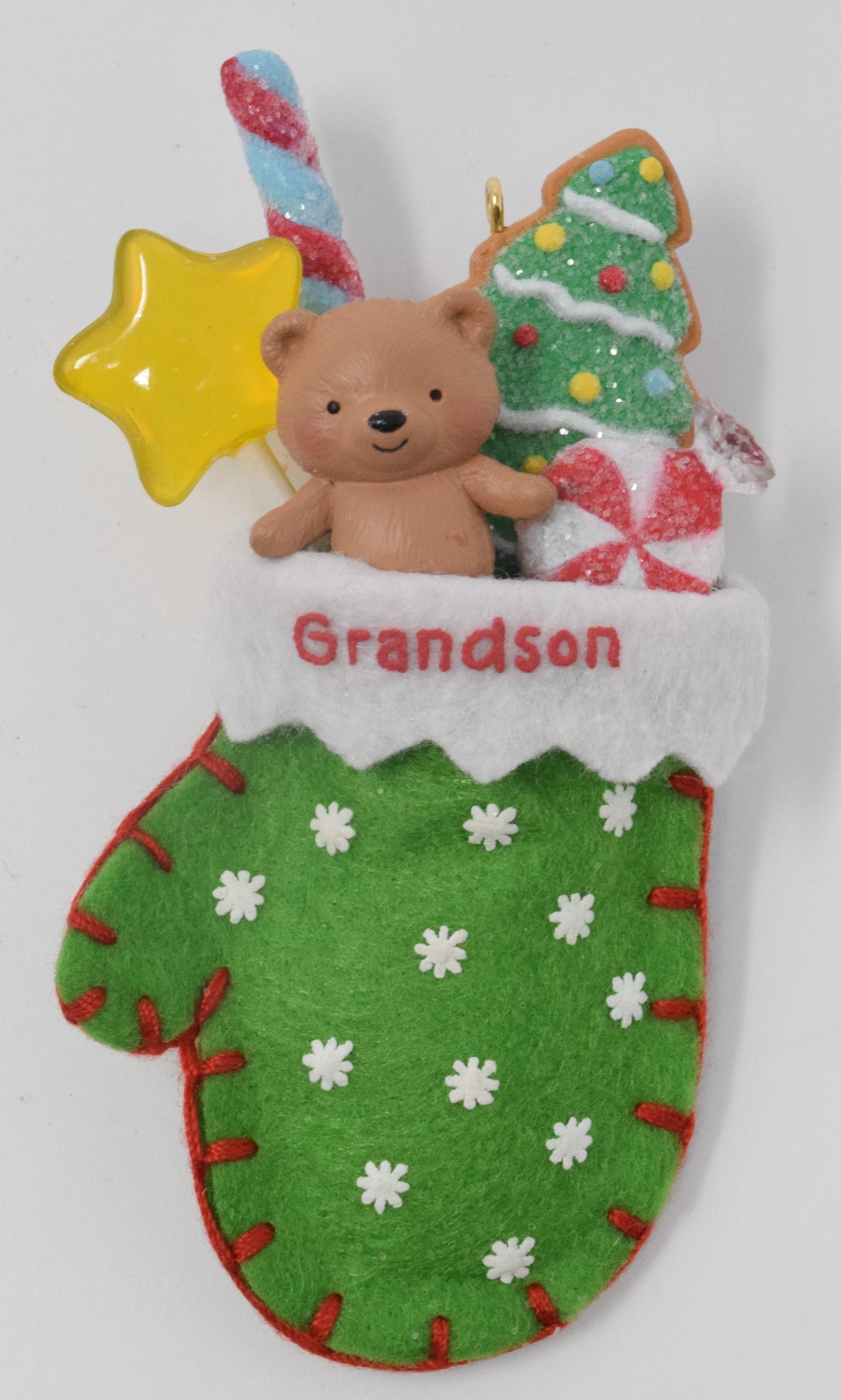 Hallmark Keepsake Bear Candy Glove Gifts Grandson Christmas Ornament 2008