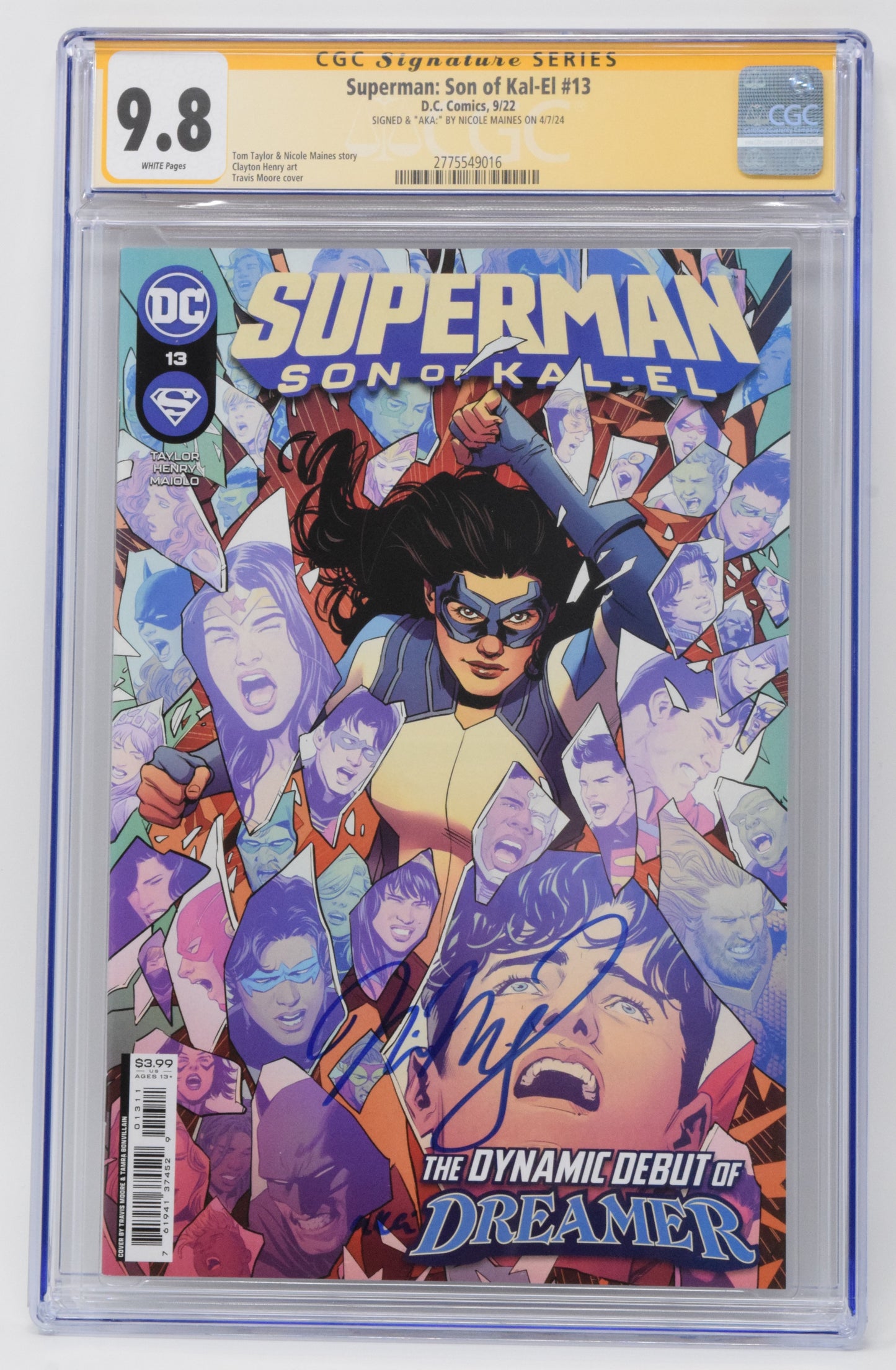 Superman Son Of Kal-El #13 A Travis Moore SIGNED CGC SS Nicole Maines Dreamer (07/12/2022) Dc