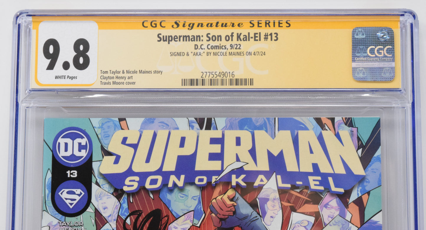 Superman Son Of Kal-El #13 A Travis Moore SIGNED CGC SS Nicole Maines Dreamer (07/12/2022) Dc