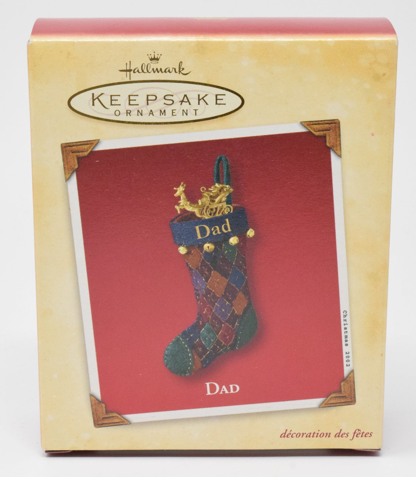 Hallmark Keepsake Fabric Dad Christmas Ornament 2002 NIB