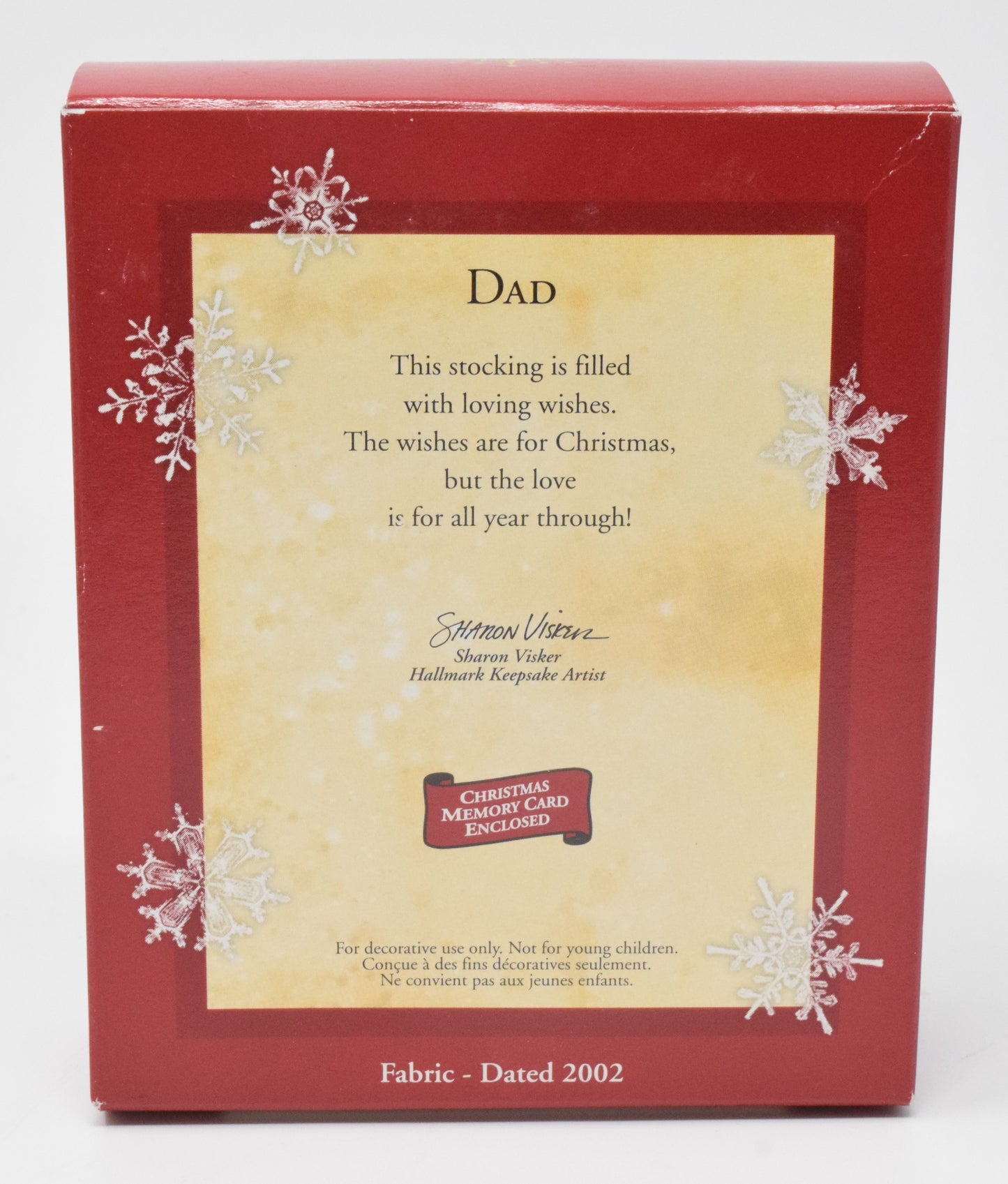 Hallmark Keepsake Fabric Dad Christmas Ornament 2002 NIB