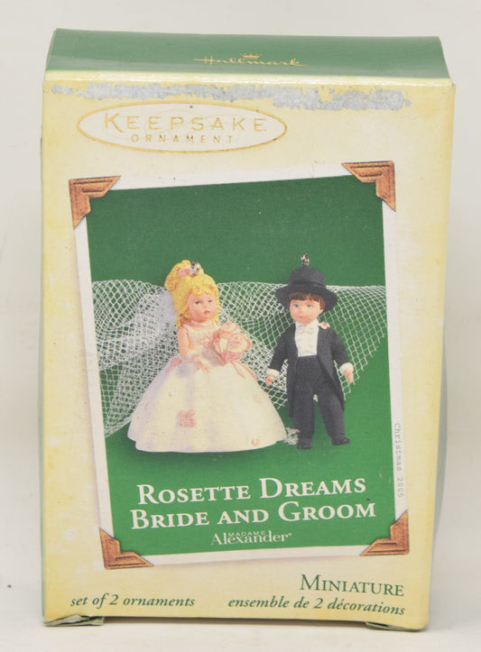 Hallmark Keepsake Ornament Madame Alexander Rosette Dreams Bride Groom Christmas 2003 NIB