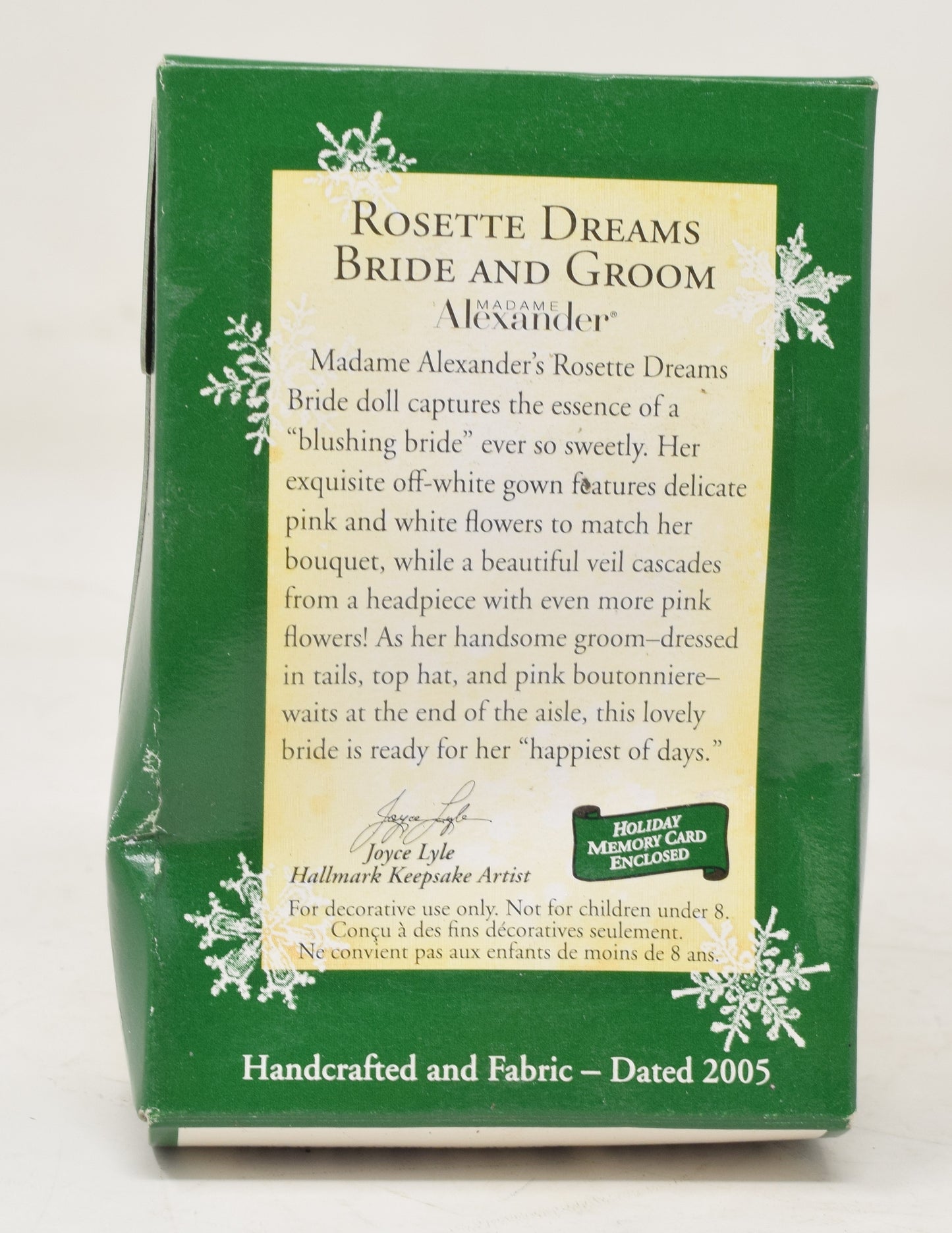 Hallmark Keepsake Ornament Madame Alexander Rosette Dreams Bride Groom Christmas 2003 NIB