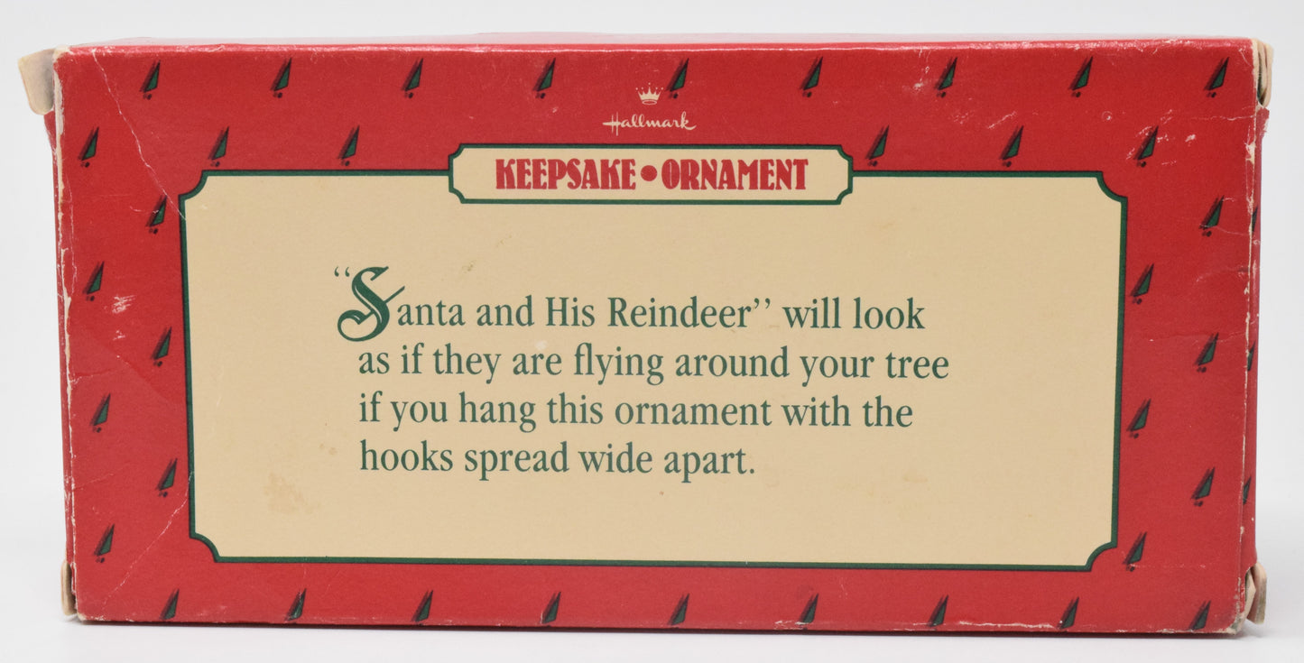 Hallmark Keepsake Santa And His Reindeer Christmas Ornament 1986