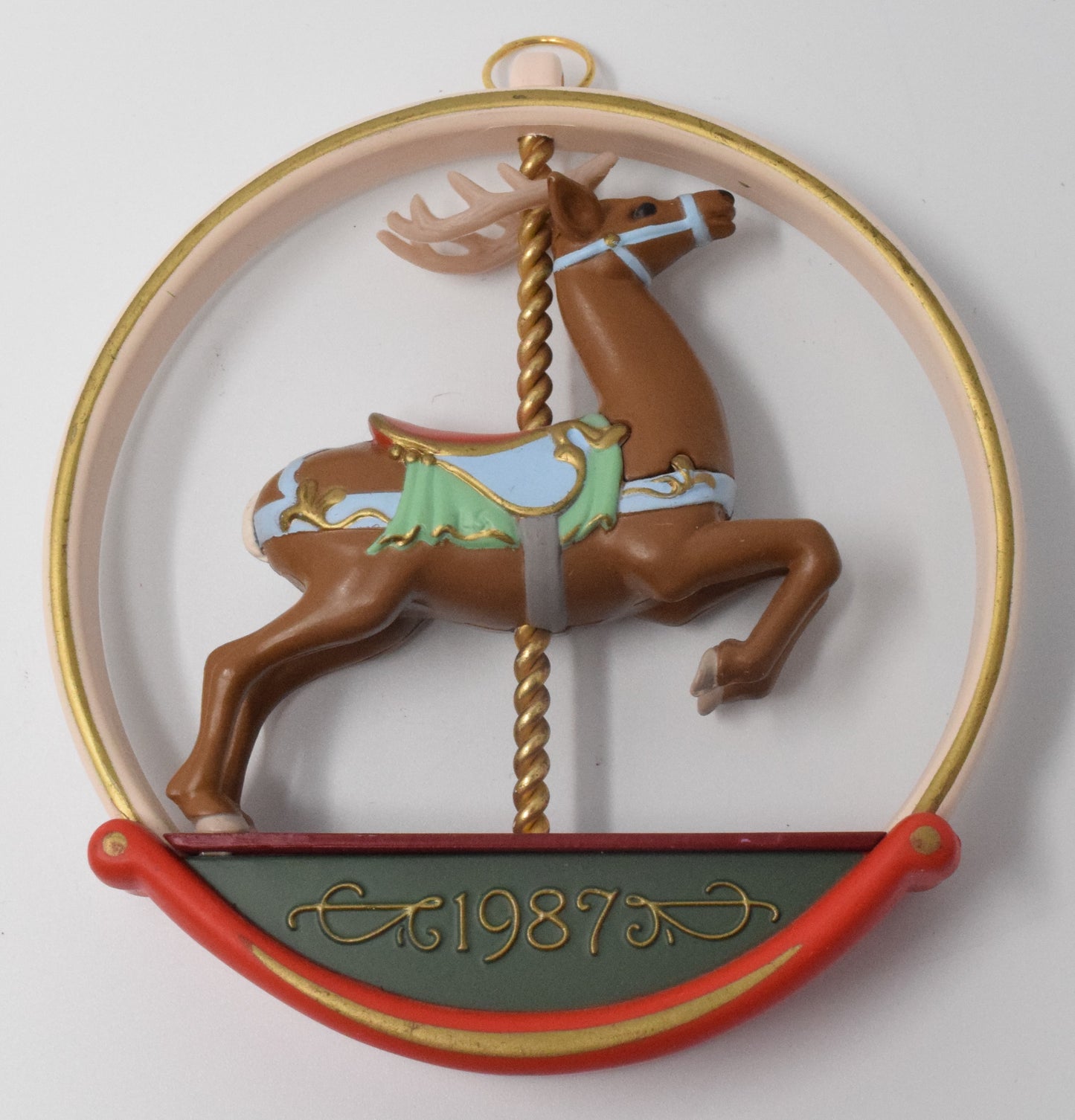 Hallmark Keepsake Carousel Reindeer Christmas Ornament 1987