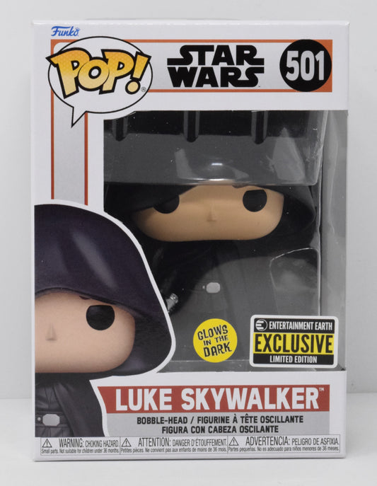 Star Wars Luke Skywalker Funko Pop 501 Entertainment Earth Glow In The Dark New