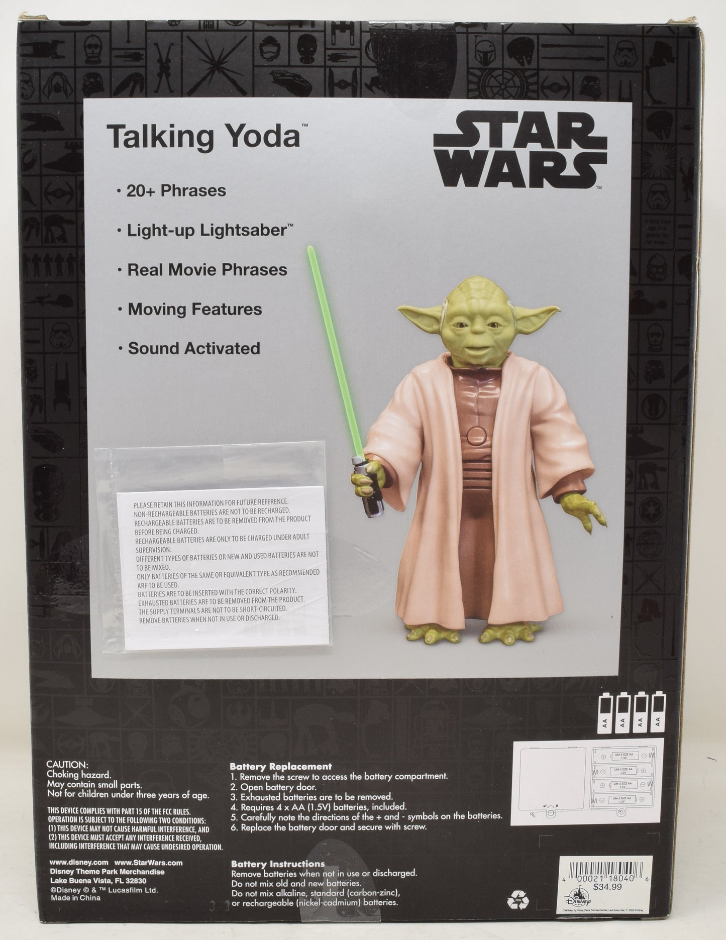 Star Wars Talking Yoda Jedi Action Figure Disney Parks New