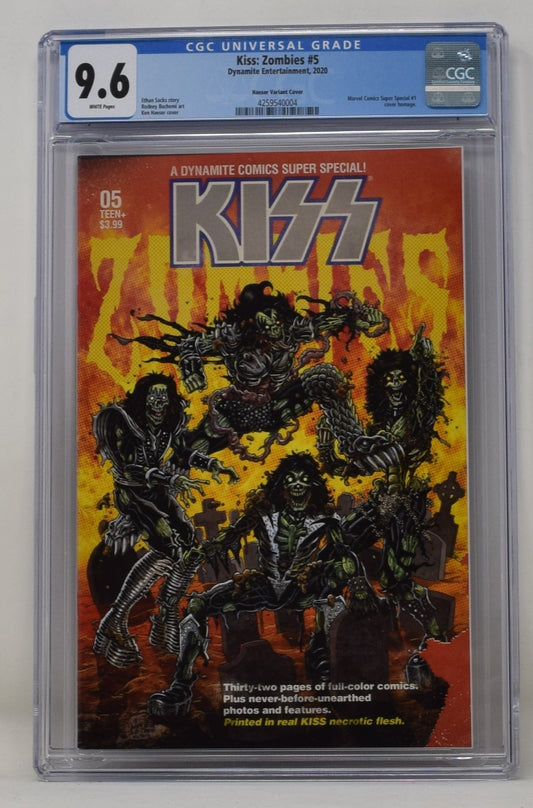 Kiss Zombies 5 Dynamite 2020 CGC 9.6 Ken Haeser Marvel Super Special 1 Homage Variant