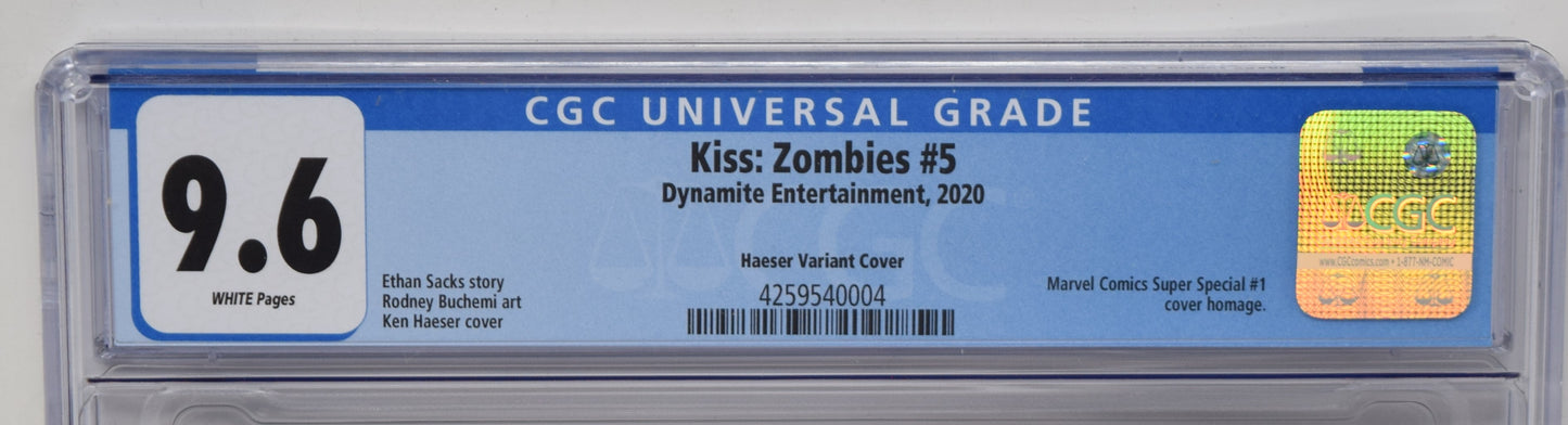Kiss Zombies 5 Dynamite 2020 CGC 9.6 Ken Haeser Marvel Super Special 1 Homage Variant